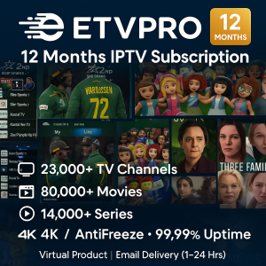 STB IPTV 12 Months | 23,000+ Live Channels | 80,000+ Movies | Instant Digital Delivery
